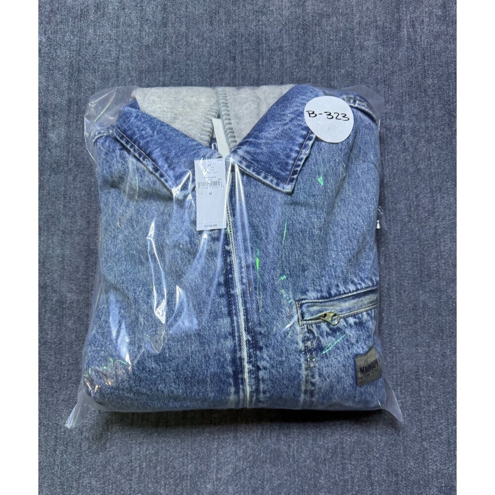 Gap X MadHappy Denim Jacket Men's Medium Blue Full-Zip Hooded Long Sleeve Collar - Picture 12 of 12